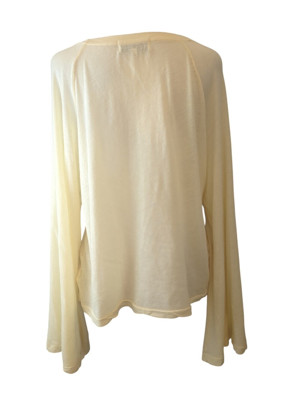 Wildfox Cream Long Sleeve Top with Pastel Flag Graphic Size S - Picture 2 of 8